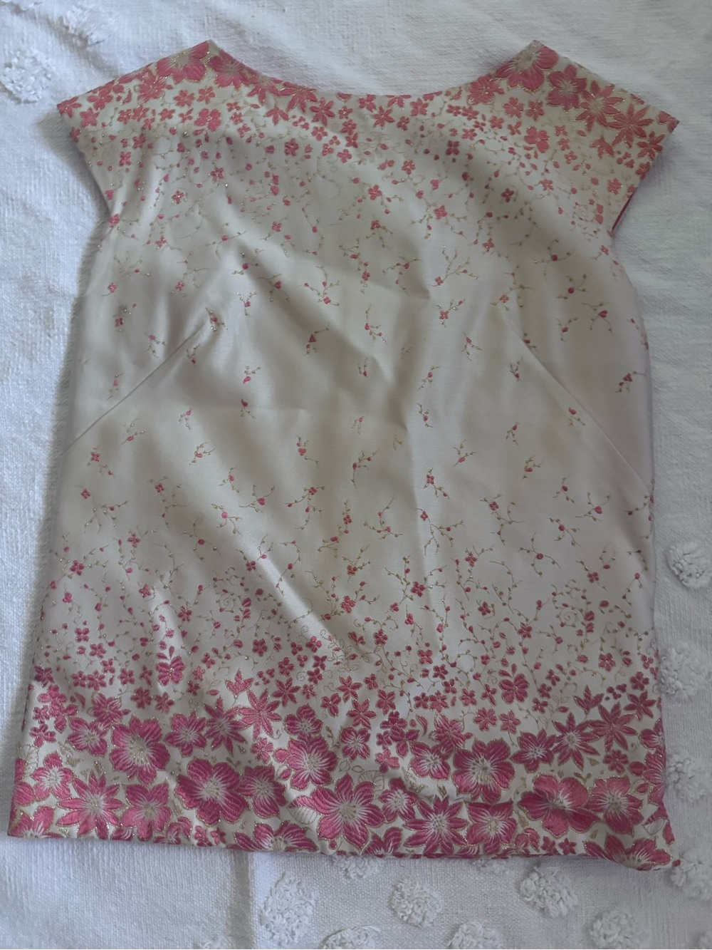 Lord & Taylor floral full zip dress top -SZ 10
Pink and cream